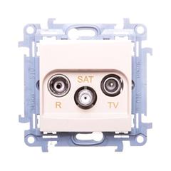 Simon 10 Gniazdo antenowe R-TV-SAT końcowe kremowe IP20 CASK.01/41 WC-ASKxxxx-01-41xx