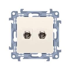 Simon 10 Gniazdo antenowe podwójne typu F kremowy CASF2.01/41 wc-asf2xxx-01-41xx wc-asf2xxx-01-41xx