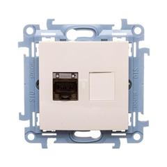 Simon 10 Gniazdo komputerowe pojedyncze RJ45 kat.6 ekranowane kremowy C61E.01/41 wc-61exxxx-01-41xx wc-61exxxx-01-41xx