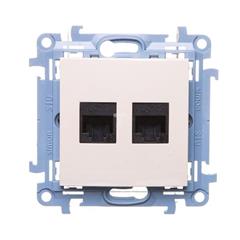 Simon 10 Gniazdo komputerowe podwójne RJ45 kat.6 kremowe C62.01/41 wc-62xxxxx-01-41xx
