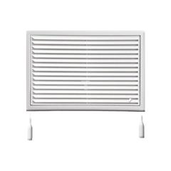 Kratka wentylacyjna regulowana z siatką 300x220mm biała WPFMV170R