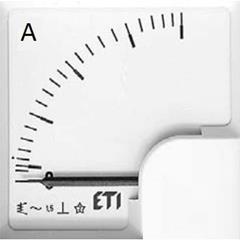 Skala wymienna do amperomierza 150A 45x45 90stopni FQ 507 004802580