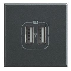 AXOLUTE Ładwarka USB 2x750mA 5V DC 2 moduły antracyt HS4285C2