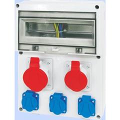 Rozdzielnica budowlana 12 modułów 1x16A 5P 400V, 1x32A 5P 400V, 3x16A 2P+Z RSE-04 IP54 942091