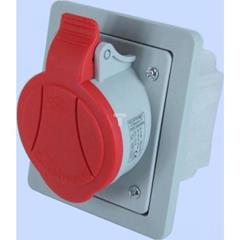 Gniazdo skośne podtynkowe z ramką 5P 32A 400V czerwone GSP 32/5 IP-44 921855