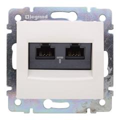 VALENA Gniazdo komputerowe podwójne 2xRJ45 UTP kat.6 kremowe 774147