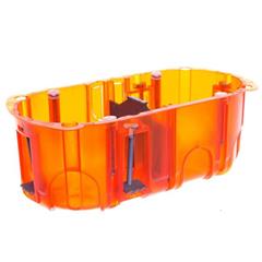 Batibox Puszka podwójna podtynkowa 67mm 142x50mm pomarańczowa 080122