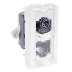 MOSAIC Gniazdo komputerowe/telefoniczne podwójne RJ45 kat.5e UTP białe 076536
