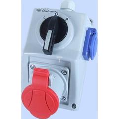 Zestaw instalacyjny z gniazdem 4P 1x 2P+Z L-0-P 32A IP54 C32-48.1 974013