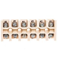 Złączka gwintowa 6-torowa 4-mm2 biała LZ-B4/6