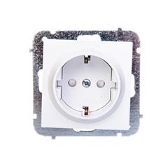 Sentia Gniazdo Schuko pojedyncze 16A z przesłonami białe 1437-10