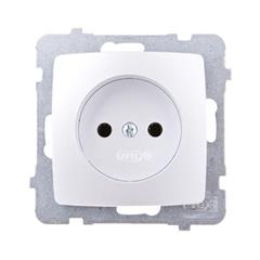 KARO Gniazdo pojedyncze b/u 16A srebrny perłowy GP-1S/m/43