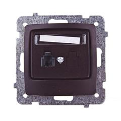 KARO Gniazdo telefoniczne pojedyncze czekoladowy metalik GPT-1S/m/40