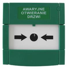 Przycisk awaryjnego wyjścia natynkowy 2A/30V DC ręczny zielony APWK