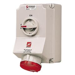 Gniazdo naścienne z rozłącznikiem 63A 5P 6h 400V czerwone IP44 5959A MEN5959A