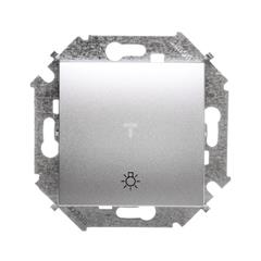 Simon 15 Przycisk /światło/ aluminium metalizowane 1591651-026 WS15-1591651-026