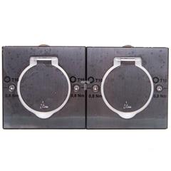 MOSAIC Pokrywa gniazda podwójna prostokątna Inox 089702