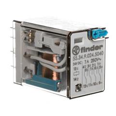 Przekaźnik przemysłowy 4P 7A 24V DC przycisk testujący mechaniczny wskaźnik zadziałania 55.34.9.024.5040