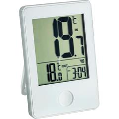 Termometr z zegarkiem –20-60°C 2xAAA biały 30.3051.02