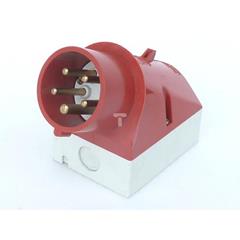 Wtyczka odbiornikowa naścienna 16A 5p 6h 400V IP44 2-częściowa zaciski śrubowe MEN342