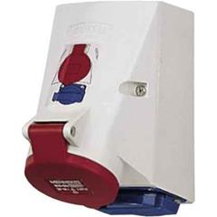 Podwójne gniazdo naścienne 16A 2p+E (z bolcem) 230V IP44 +16A 5p 6h 400V zaciski bezśrubowe MEN1649NF