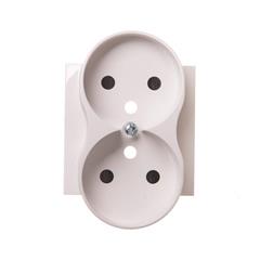 Simon 54 Pokrywa gniazda podwójnego z przesłonami biała z/u do ramek PREMIUM DGZ2MZP/11 WMDW-P0131x-011