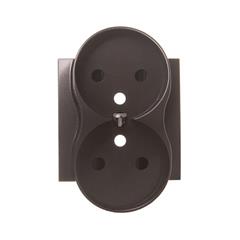 Simon 54 Pokrywa gniazda podwójnego z przesłonami antracyt z/u do ramek PREMIUM DGZ2MZP/48 WMDW-P0131x-048