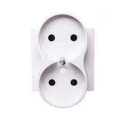 Simon 54 Pokrywa gniazda podwójnego z przesłonami biała z/u do ramek NATURE DGZ2MZNP/11 WMDW-P0131N-011