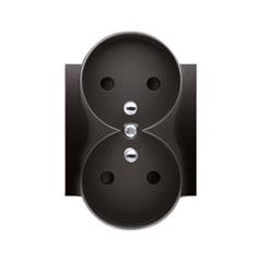 Simon 54 Pokrywa gniazda podwójnego z przesłonami antracyt z/u do ramek NATURE DGZ2MZNP/48 WMDW-P0131N-048