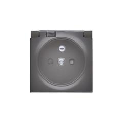 Simon 54 Pokrywa gniazda do wersji IP44 z przesłonami z klapką transparentną antracyt DGZ1BUZP/48A WMDW-P3121x-048