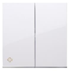 Simon 54 Klawisz podwójny do SW5M i SP2M antybakteryjny biały DKW5/AB11 WMDL-K5x2xx-011AB