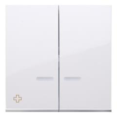 Simon 54 Klawisz podwójny do SW6/2XLM, SW7/2XM i SW6P1M antybakteryjny podświetlany biały DKW9L/AB11 WMDL-K9x21x-011AB