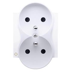 Simon 54 Pokrywa gniazda podwójnego z/u z przesłonami antybakteryjna biała DGZ2MZP/AB11 WMDW-P0131x-011AB