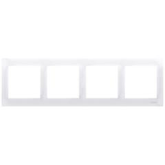 Simon 54 Premium Ramka poczwórna uniwersalna do puszek karton-gips IP20/IP44 antybakteryjna biała DRK4/AB11 WMDZ-0140xK-011AB