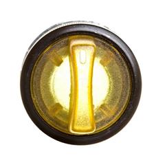 Łącznik pokrętny podświetlany z ramką, 2 położenia stabilne metal żółty P9MSLD0G 