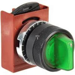 Łącznik pokrętny podświetlany, okrągły, z ramką zielony, 3 położenia stabilne P9XSLZ0V 185602