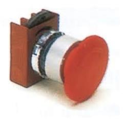 Przycisk grzybkowy okrągły 40mm czerwony z ramką metal P9MEM4RN 184041