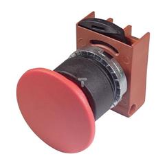 Przycisk grzybkowy awaryjny okrągły 40mm czerwony z ramką plastik zwolnienie przez obrót P9XER3RN 185070