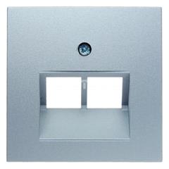 Berker B1/B5/B7 GLAS Plakietka do gniazda teleinformatycznego UAE /RJ11, RJ45/ aluminium 14091404