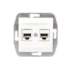 CARLA Gniazdo komputerowe podwójne 2xRJ45 cat 6 białe 1784-10