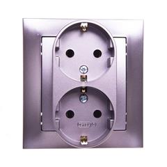 IMPRESJA Gniazdo podwójne z/u 16A schuko tytan GP-2YS/23