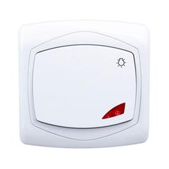 TON Łącznik zwierny światło z podświetleniem pomarańczowym biały ŁP-5CS/00