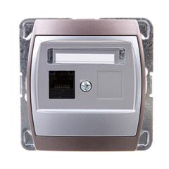 GAZELA Gniazdo komputerowe pojedyncze kat. 5e MMC srebro/ tytan GPK-1J/K/m/18/23