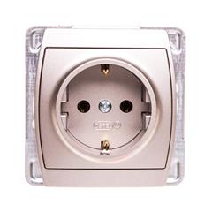 GAZELA Gniazdo pojedyncze z/u SCHUKO 16A IP20 satynowe GP-1JS/m/16/16