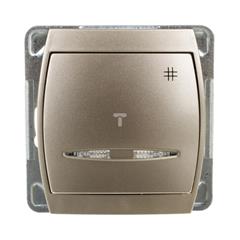 GAZELA Łącznik krzyżowy 16AX IP20 z podświetleniem LED pomarańczowym satynowy ŁP-4JS/m/16/16