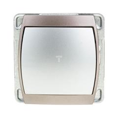 GAZELA Łącznik krzyżowy 16AX IP20 z podświetleniem LED pomarańczowym srebro/ tytan ŁP-4JS/m/18/23