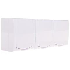 MADERA Gniazdo hermetyczne potrójne z/u 16A IP44 z przesłonami torów i klapką białe GNH-3NZP/00/w