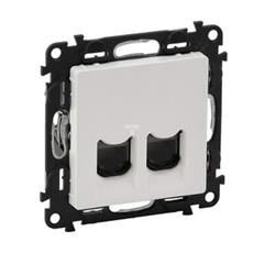 VALENA LIFE Gniazdo komputerowe podwójne RJ45 kat.6 UTP białe 753143