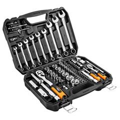Klucze nasadowe 1/2 cala  1/4 cala  zestaw 82 pozycji  CrV  08-672