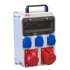 Rozdzielnica przenośna typ HEL 10 modułów, 2x32A 5P 400V, 3xGS 16A 230V IP54 90EKO002